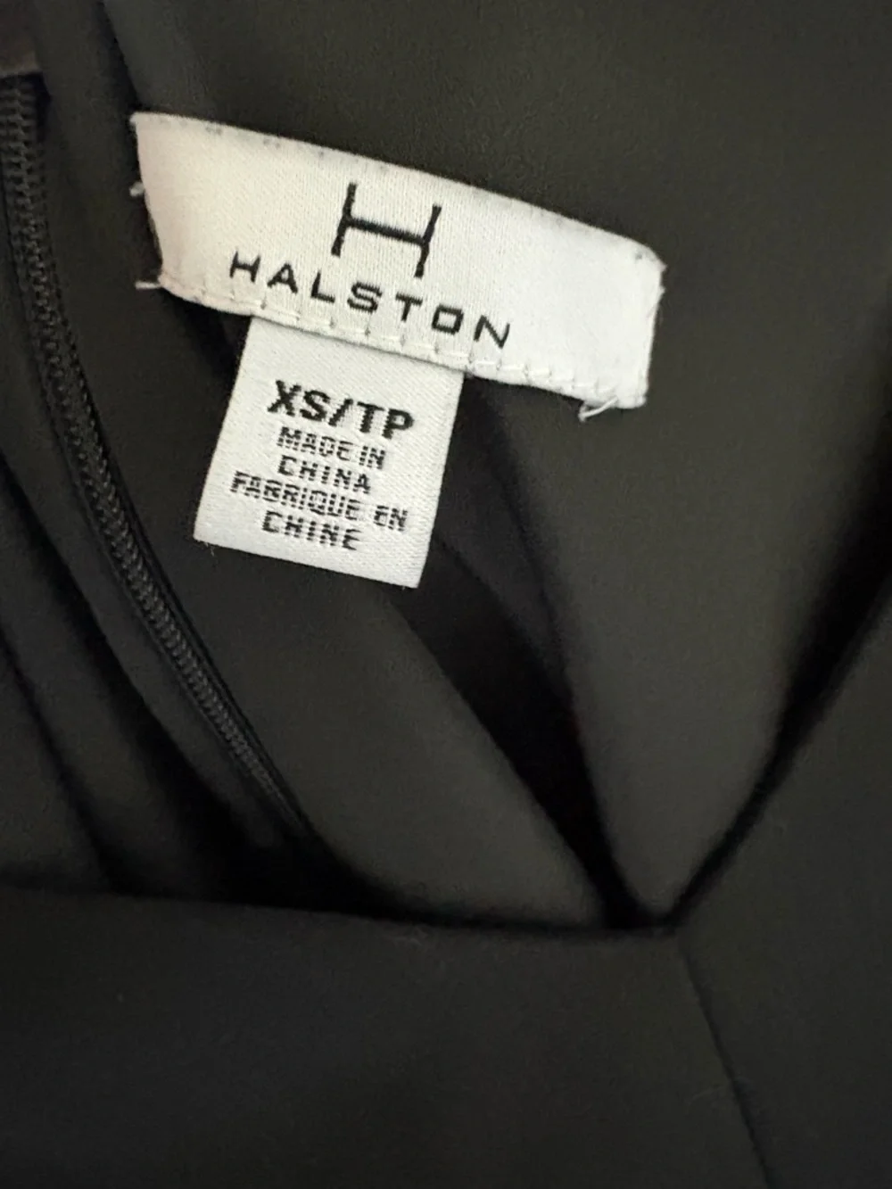H by Halston Black Spaghetti V-Neck High Low Ruffle Peplum Dress Size XS